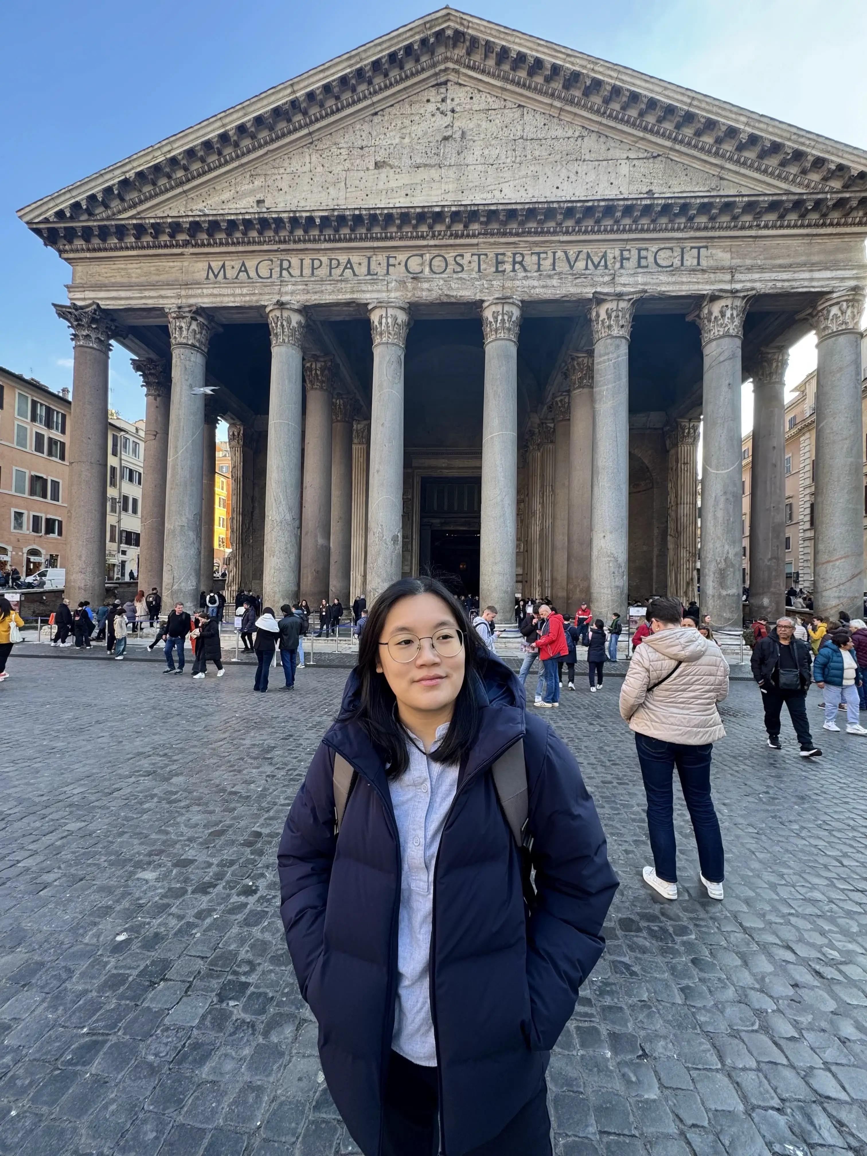 Me, in front of the Pantheon in Rome, February 2025